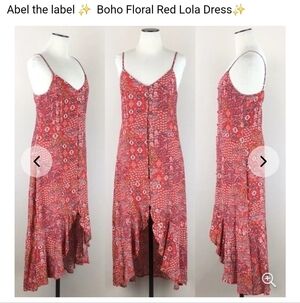Abel The Label Lola Hi-Lo Floral Boho Dress Anthropologie Small